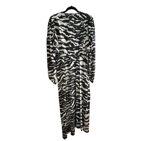 ISABEL MARANT NWT $1245 Blaine Ruched Zebra Silk Blend Midi Dress Size 4-6 - Picture 3 of 11
